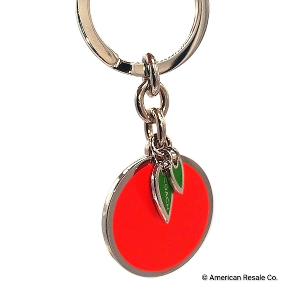 COACH Orange Tangerine Fruit Keychain Fob Purse Charm Key Ring Tag-Rare/Vintage - Picture 3 of 6